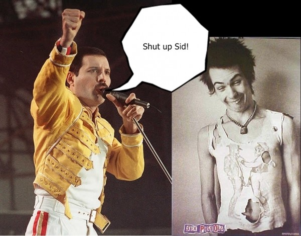 La pelea entre Freddie Mercury y Sid Vicious